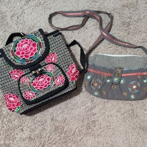 Floral Embroidered Women's Bag Set